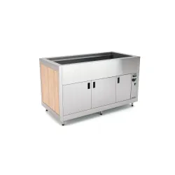 Buffet chauffant Bain-Marie assisté par ventilateur avec compartiment inférieur OMNIA 4BM/SC