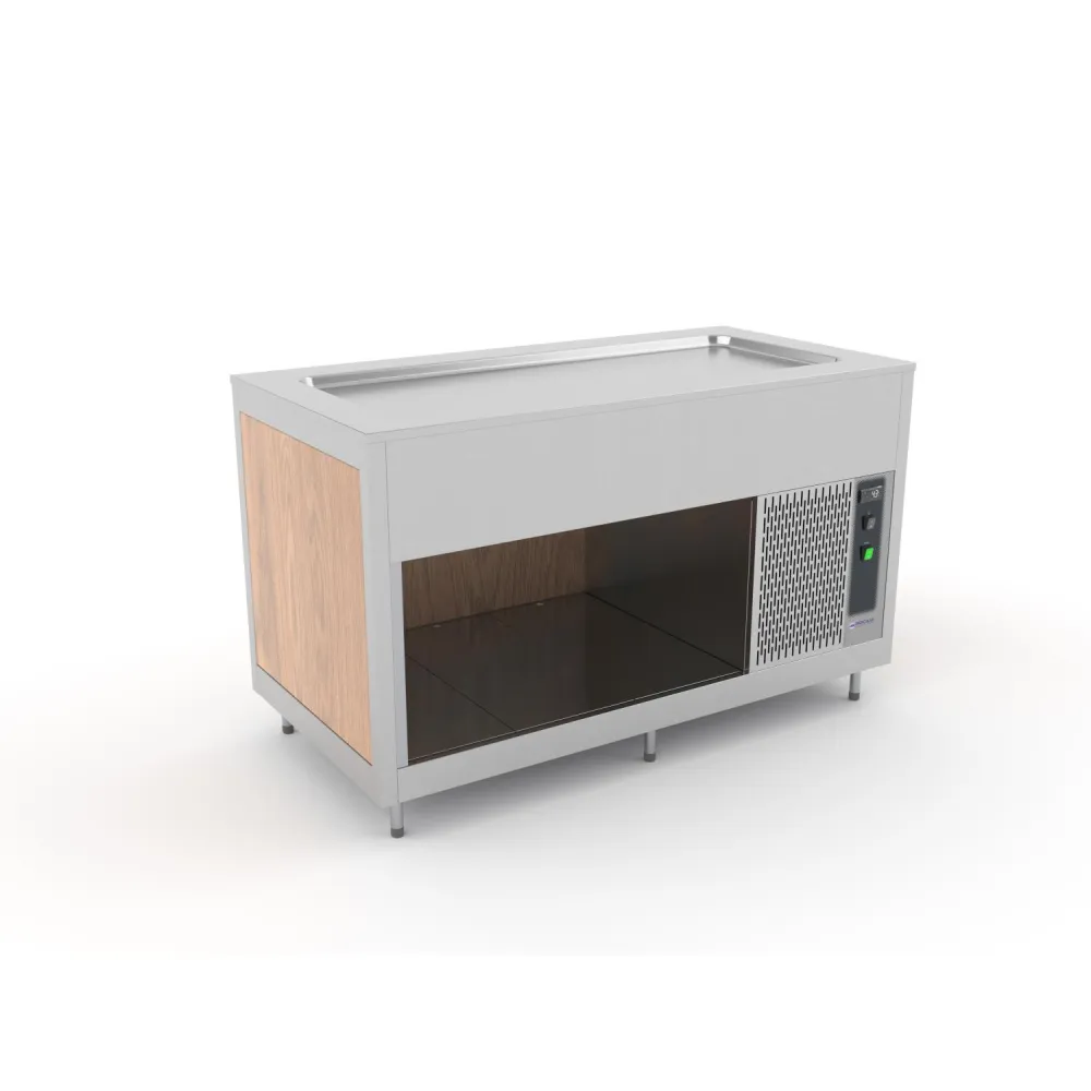 BUFFET RÉFRIGÉRÉ AVEC PLAN DE TRAVAIL EN ACIER INOXYDABLE OMNIA 4PR-IN