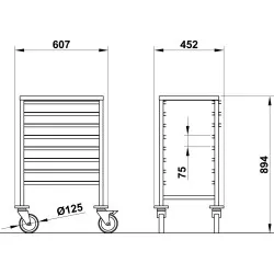 CHARIOT POUR PLATEAUX VEGA GN1/1 C8