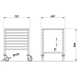 CHARIOT POUR PLATEAUX VEGA GN2/1 C8