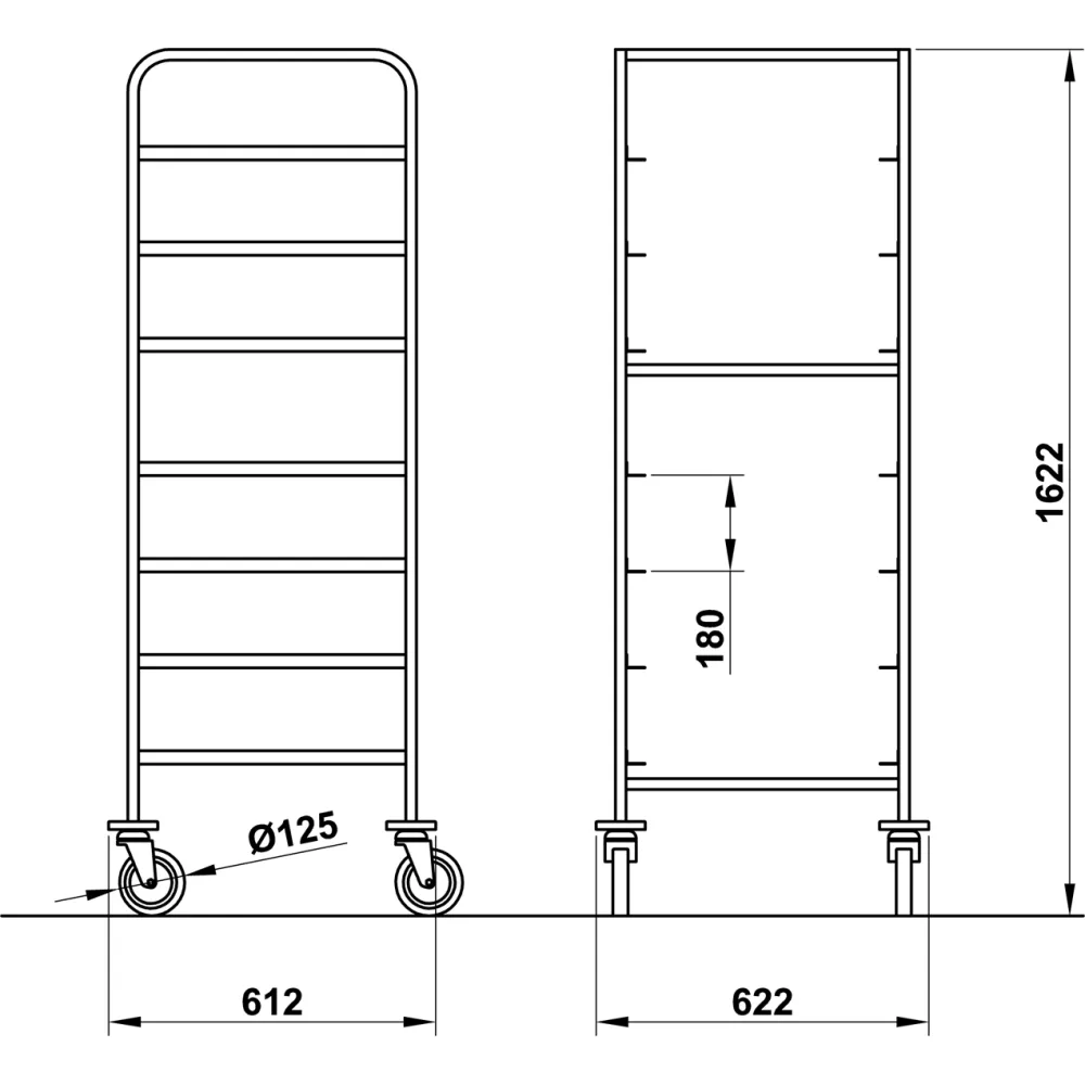 CHARIOT POUR PANIERS VEGA 50X50