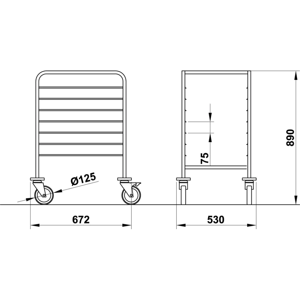 CHARIOT POUR ARMOIRE ET PANIERS VEGA 60x40 L8