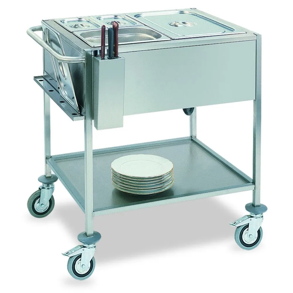 CHARIOT THERMIQUE BAIN MARIE EN ACIER INOXYDABLE CAPRICORNO 2GN 1/1