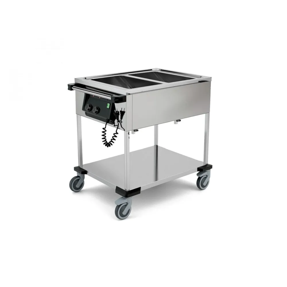 CHARIOT BAIN-MARIE EN ACIER INOXYDABLE COMPASS 2 SEP