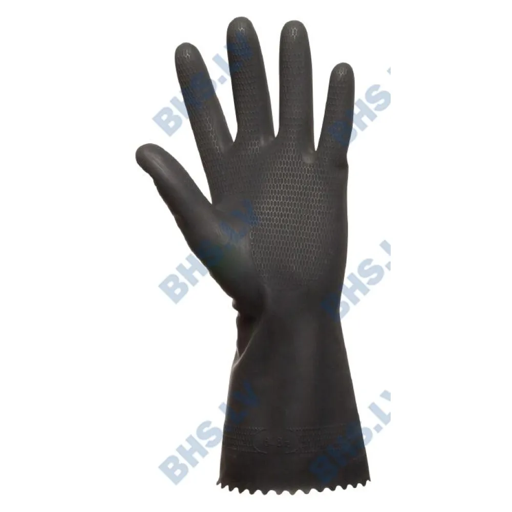 Gants en caoutchouc, noirs