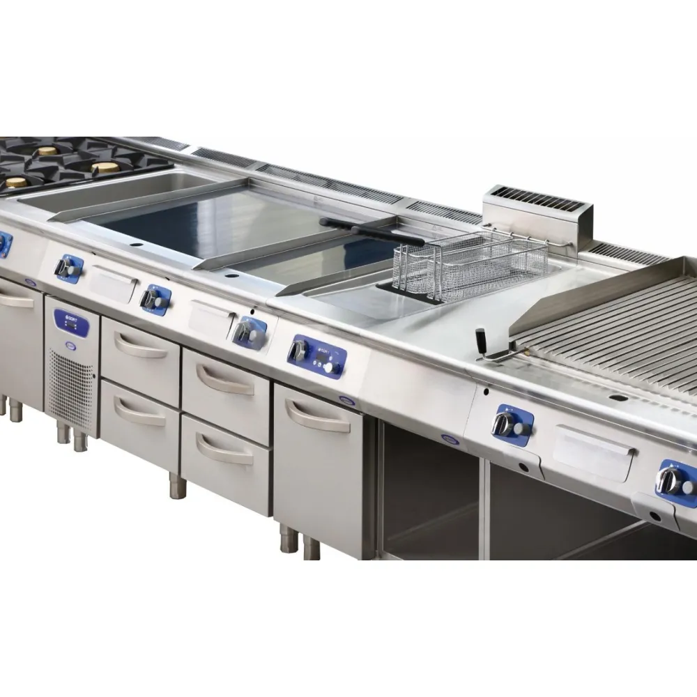 Friteuse gaz avec zone froide et commande électronique 2 x 22 L