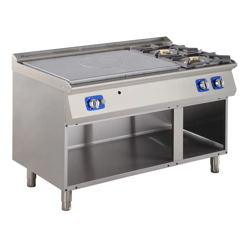 Cuisinière à gaz avec brûleurs et surface en fonte 21.3 KW