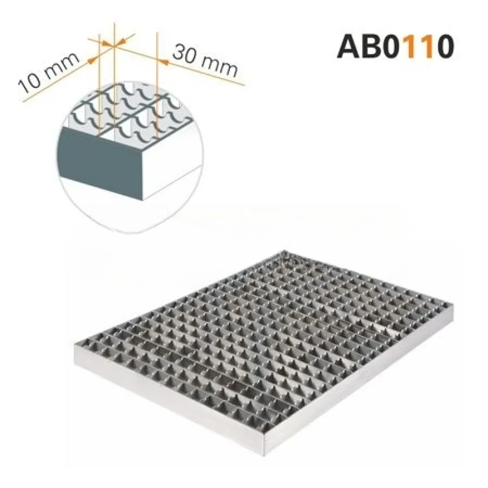 Grille antidérapante 400 x 258 mm, maille 30 x 10 mm