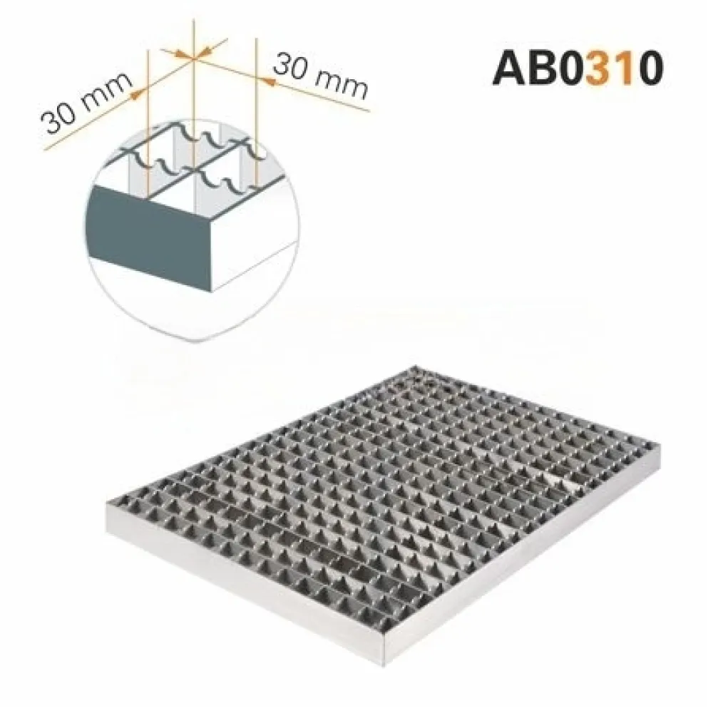 Grille en maille antidérapante 400 x 258 mm , maille 30×30