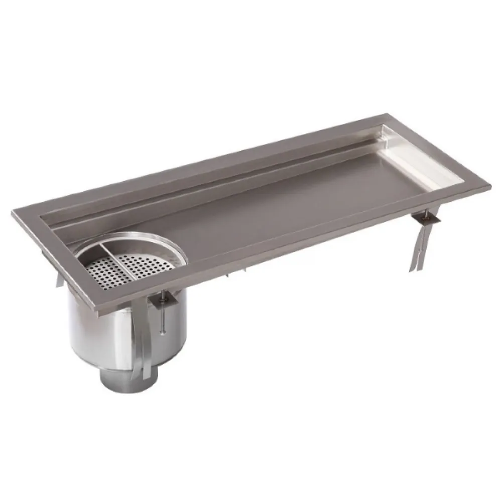 Caniveaux de drainage avec siphon latéral 2000 x 300 mm