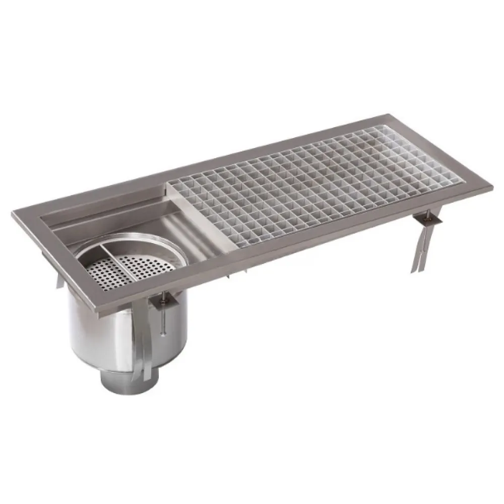 Caniveaux de drainage avec siphon latéral 2000 x 300 mm