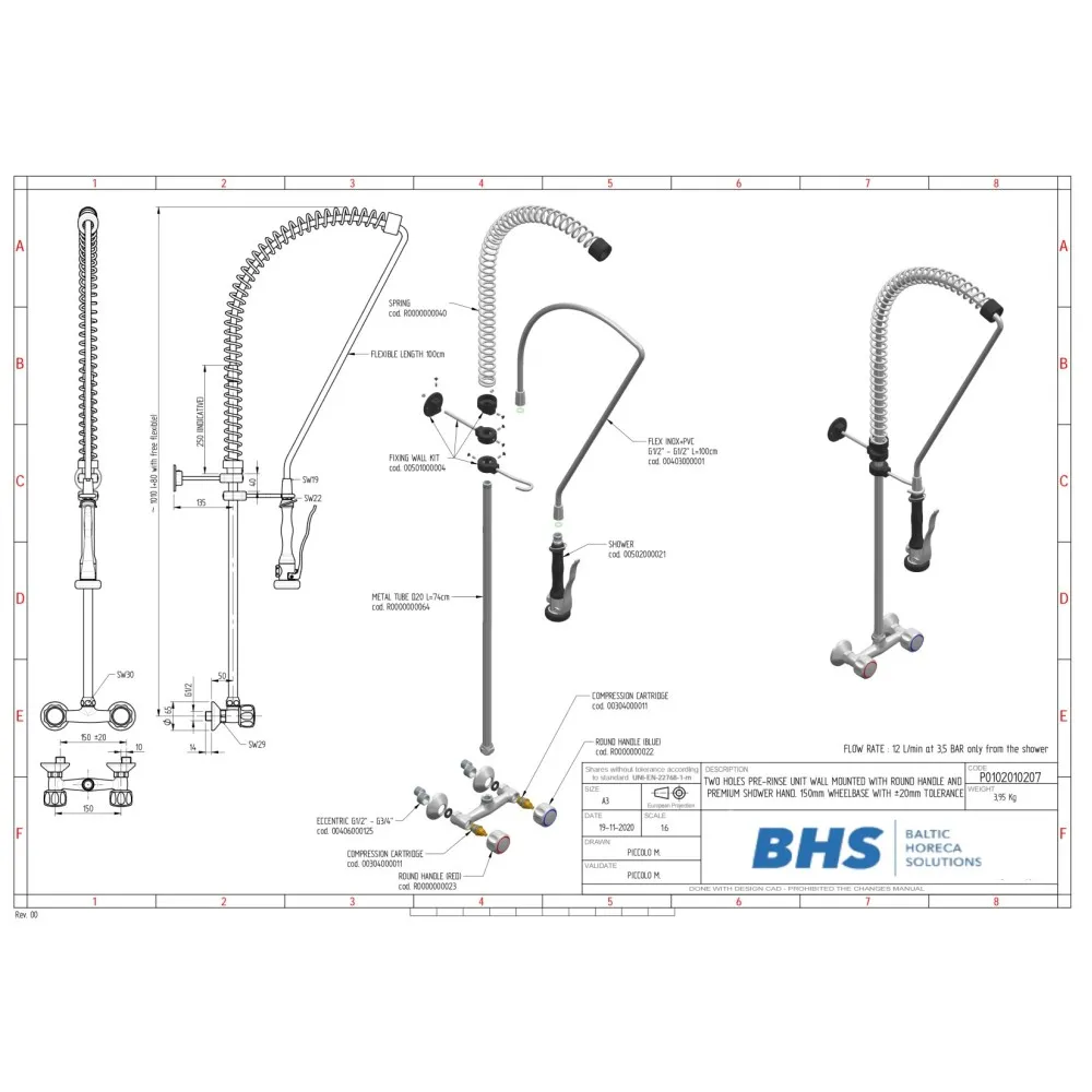 PRE-RINSE FAUCET WITH SHOWER HEAD P10207