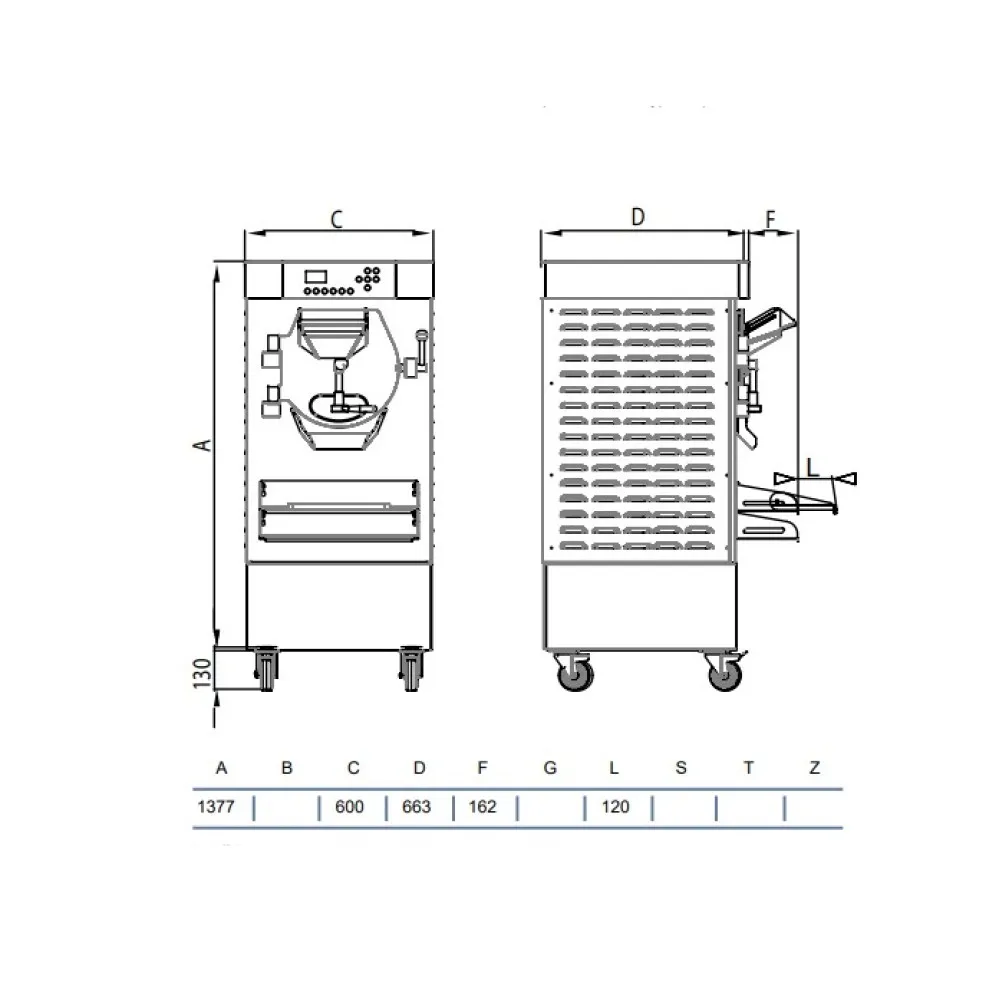 Electromechanical batch freezer HBE400