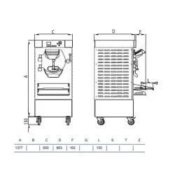 Electromechanical batch freezer HBE600