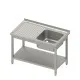 Easy assembly table with sink and shelf 1400