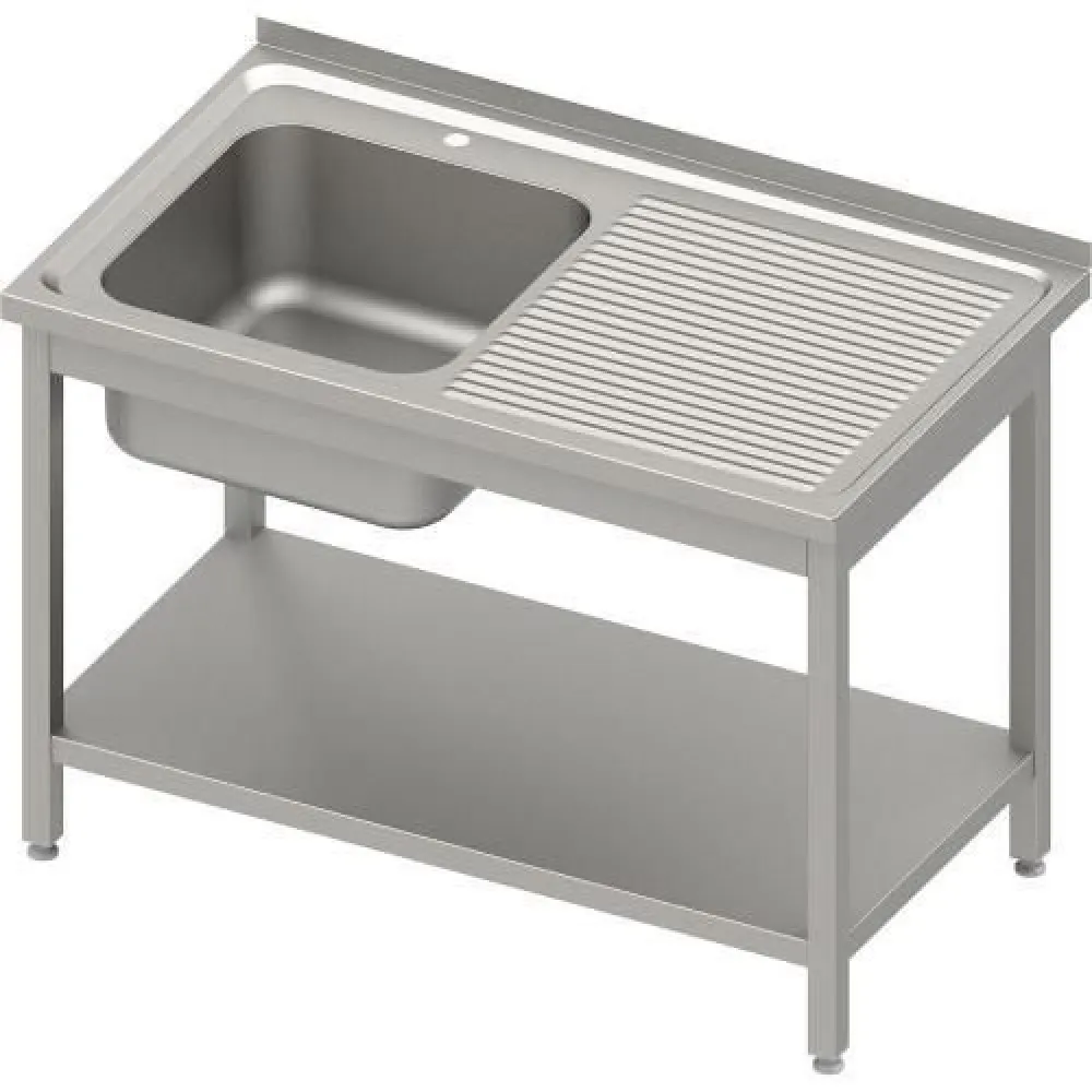 Easy assembly table with sink and shelf 1400