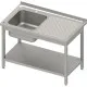 Easy assembly table with sink and shelf 1400