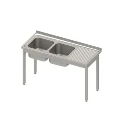Easy assembly table with 2 sinks 1400