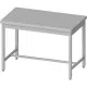Stainless steel central table without shelf 2000
