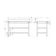 Stainless steel table with two shelves 1000