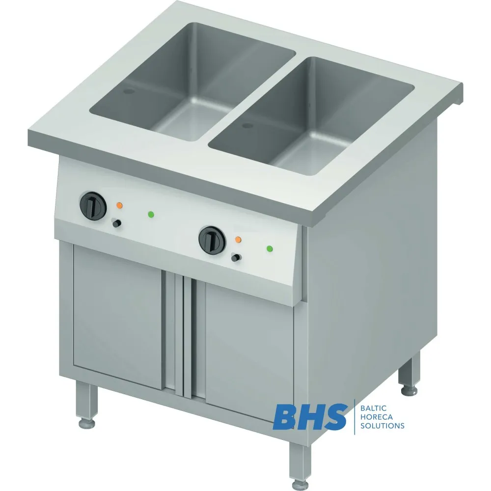 Karstais marmīts 2 GN1/1 ar atsevišķām kamerām un silto skapi