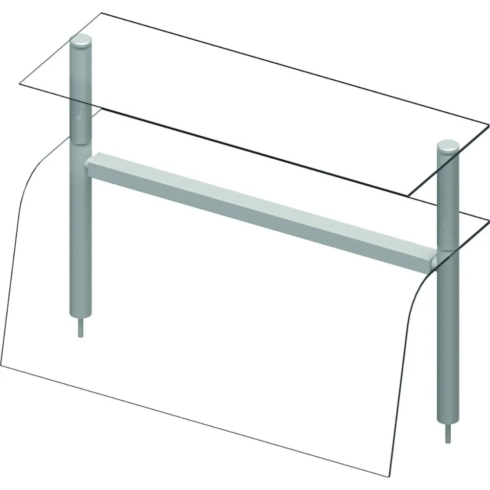 Verre de protection double, neutre 990 mm