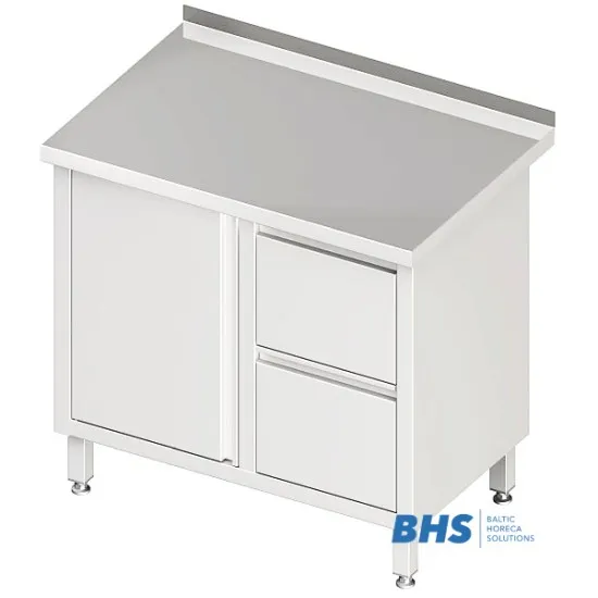 Tableau avec 2 tiroirs et porte battante