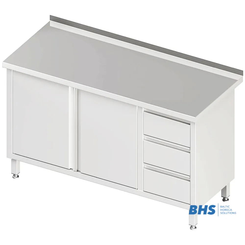 Table with 3 drawers and shutting door 1400 mm