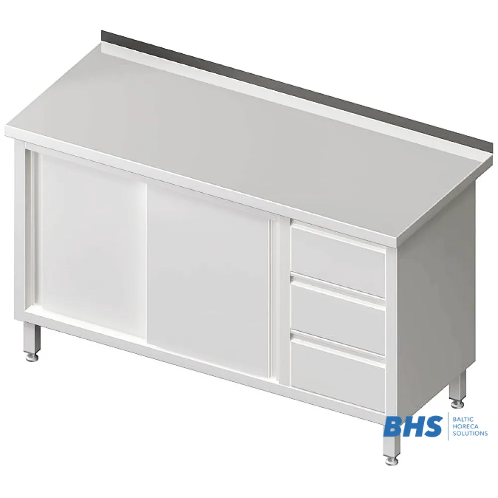 Table avec 3 tiroirs et 2 portes coulissantes 1900 mm