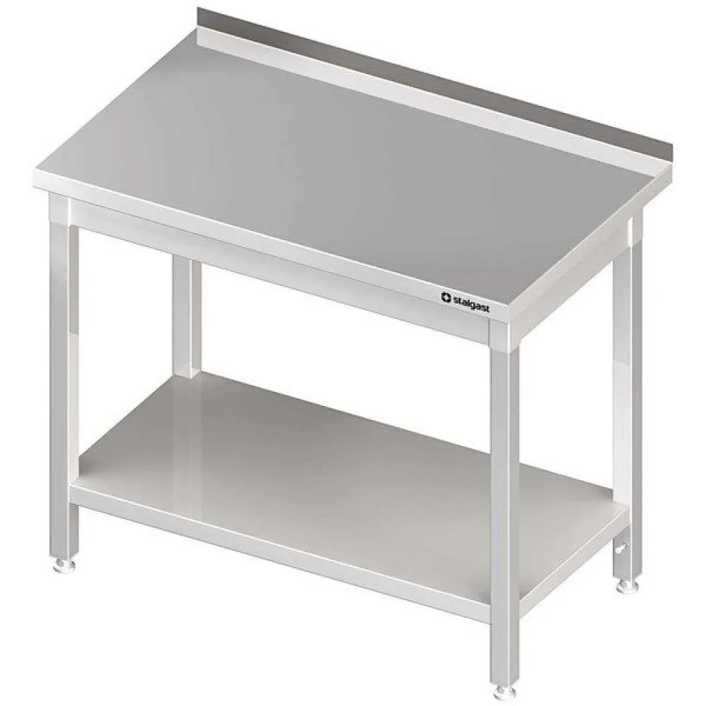 Stainless steel table with shelf with border 400-1900 mm