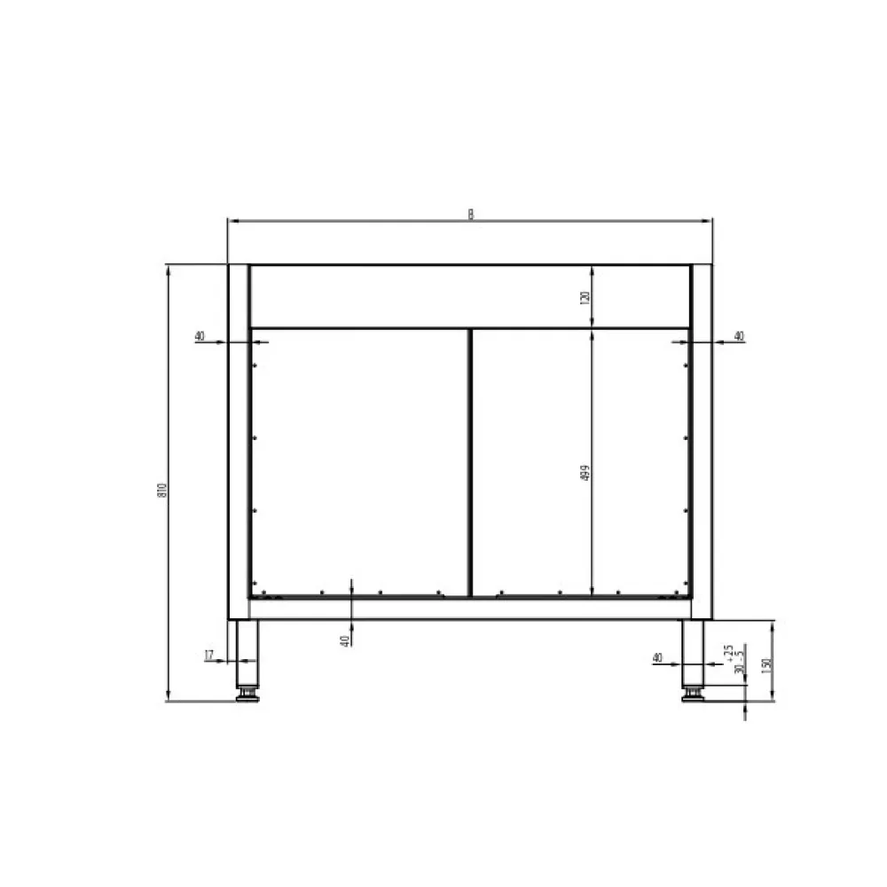 Armoire avec portes battantes H-810 mm