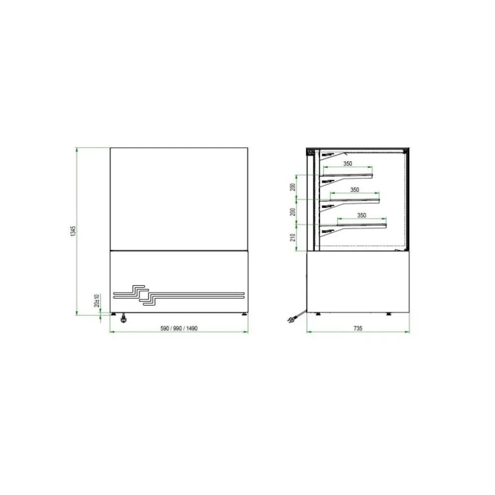 Vitrine pâtisserie CUBE II 600 Grab n Go