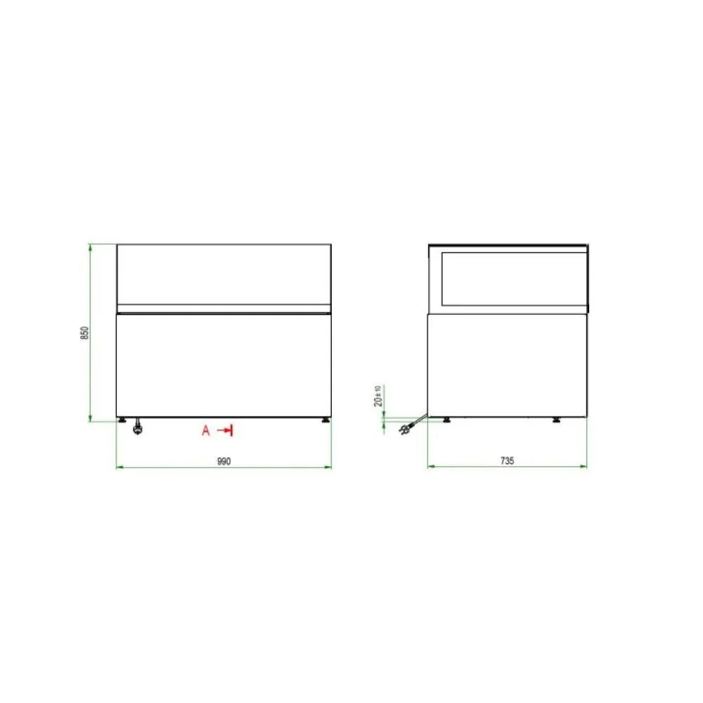 Vitrine pâtisserie PANORAMA LOW 1000