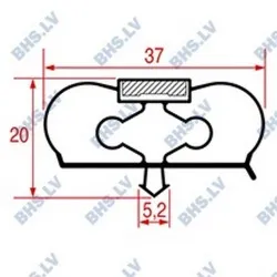 SNAP-IN GASKET L1017 LENGTH 2500 mm