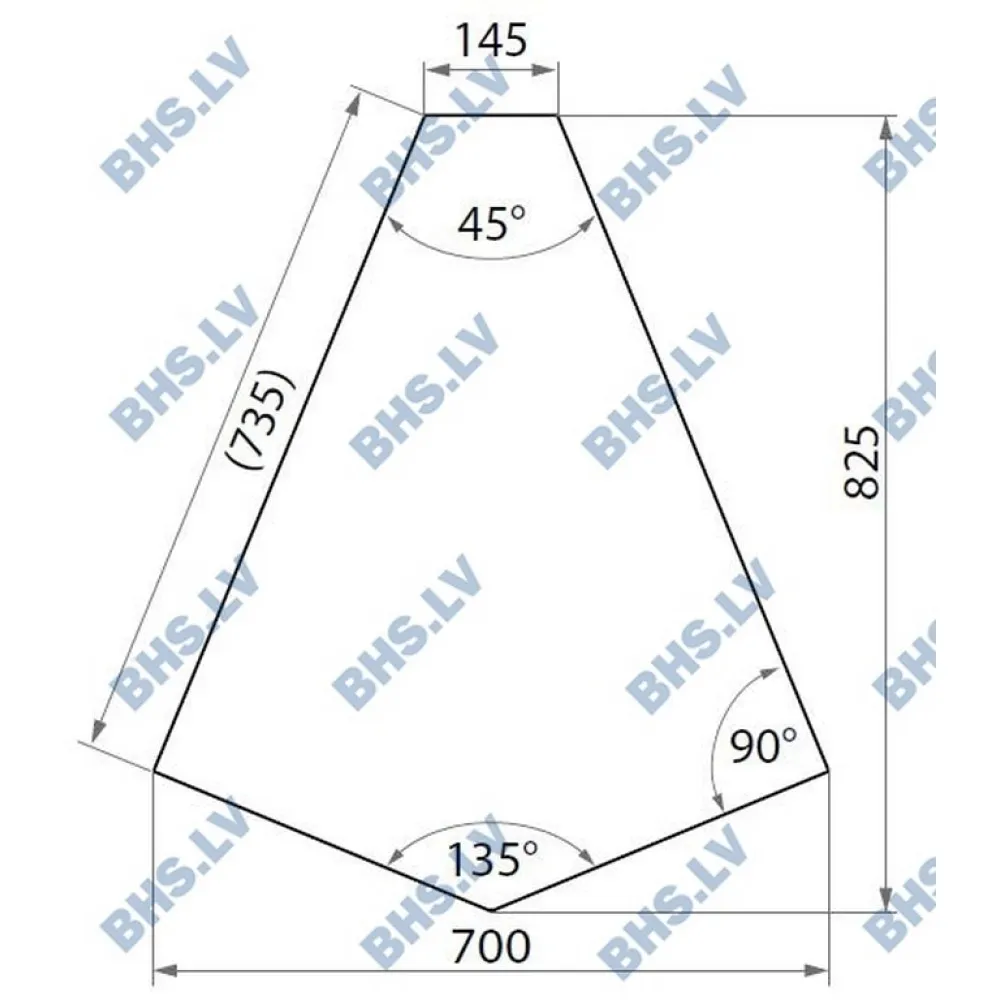 Iekšējais stūra galds 45 ar plauktu