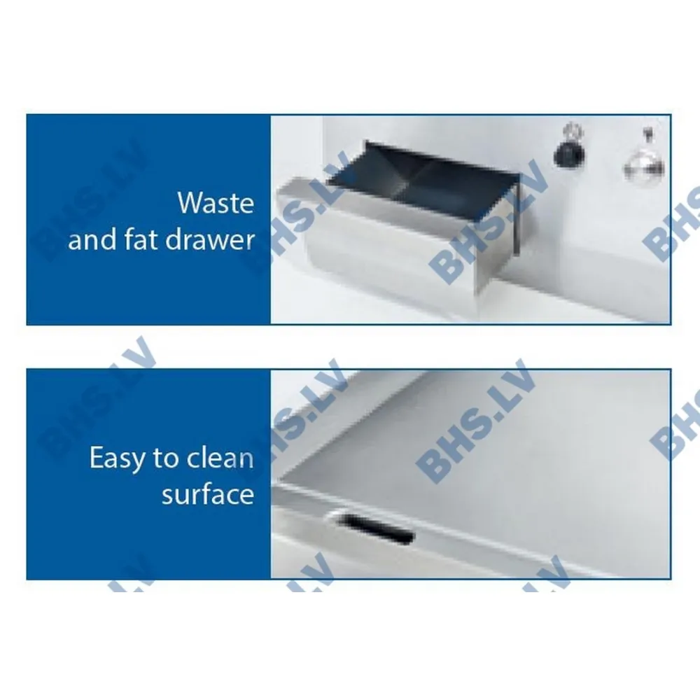 La surface du gril à gaz est lisse PSR400G