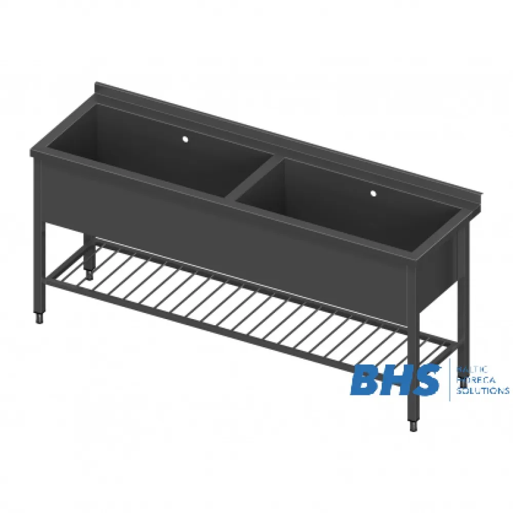 Table avec deux piscines et étagère en grille 1500