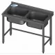 Table en métal avec 2 éviers sans plateau 2300