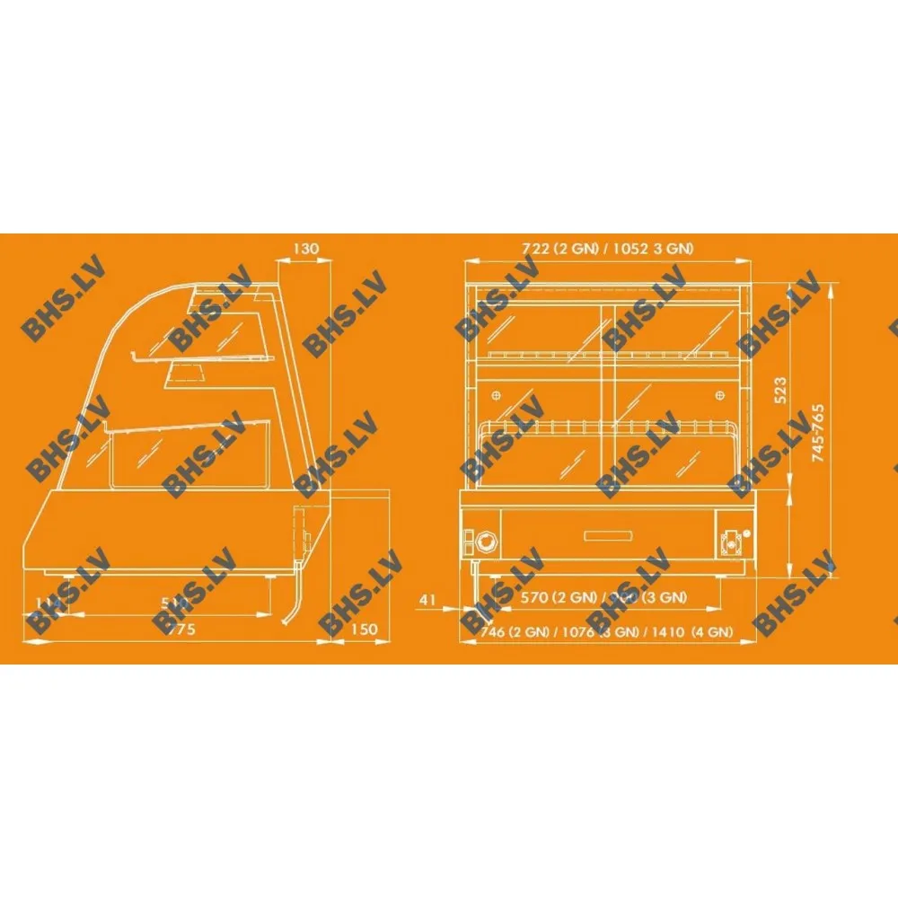 Vitrine chauffante KENTUCKY HOT 4GN Haute