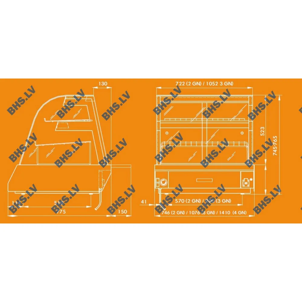 Vitrine chauffante KENTUCKY HOT 2GN Haute