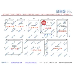 Table en métal avec 2 éviers sans étagres 1900