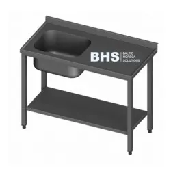Table en métal avec évier et étagère 2700