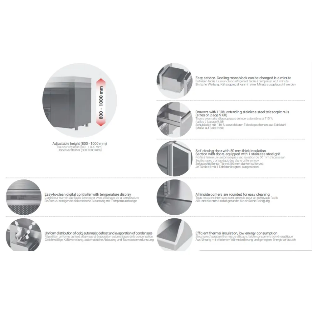 Comptoir de refroidissement avec mécanisme de levage P437 2330 mm