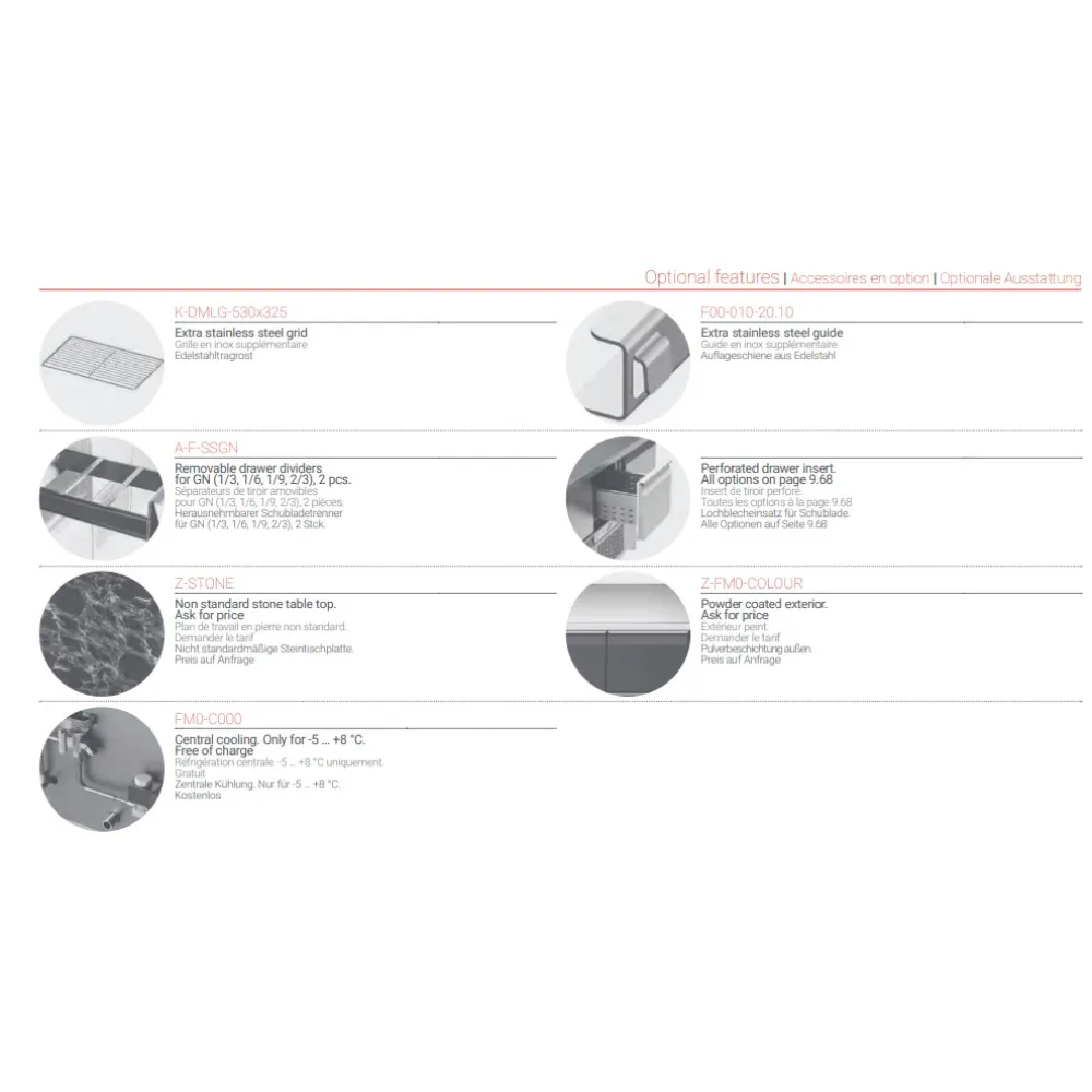Comptoir de refroidissement avec plateau en granit P101 940mm