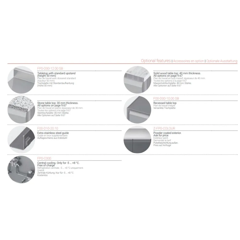 Table réfrigérateur plateaux de cuisson P105