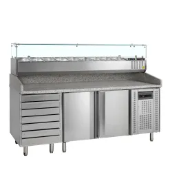 Pizza table with refrigerating display PT1310