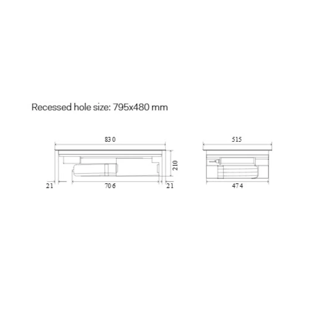 Plaque de cuisson à induction tactile 4 zones avec hotte intégrée HVI90TCRF