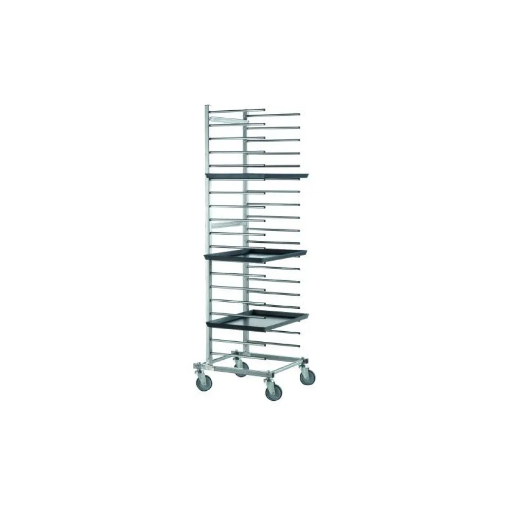 Chariot à plateaux pour pizzas/pâtisseries 600x400 mm
