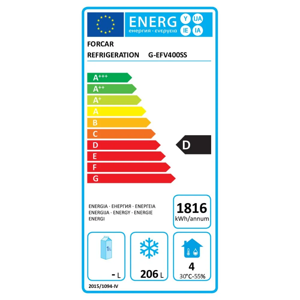 Congélateur ventilé Eco Line G-EFV400SS