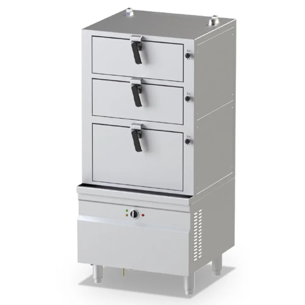 Marmite à vapeur électrique à trois chambres